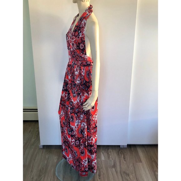 1960s Sundress, Halter Maxi Dress, Woodstock 1969, Flower Child Dress - Picture 4 of 10